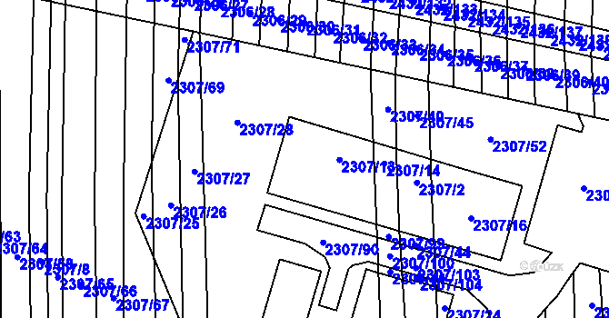 Parcela st. 2307/11 v KÚ Ratíškovice, Katastrální mapa