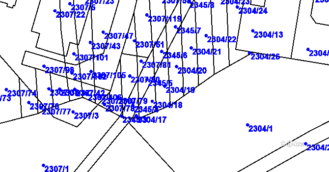 Parcela st. 2304/19 v KÚ Ratíškovice, Katastrální mapa