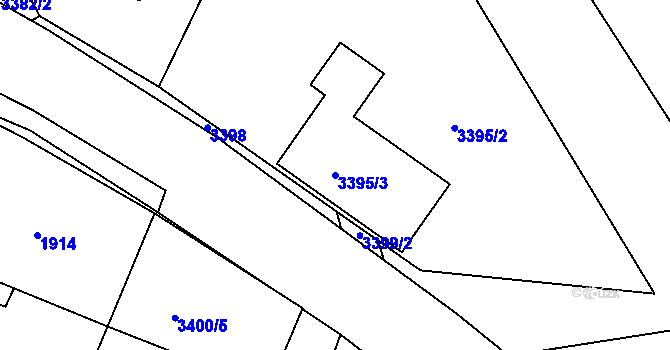 Parcela st. 3395/3 v KÚ Ratíškovice, Katastrální mapa