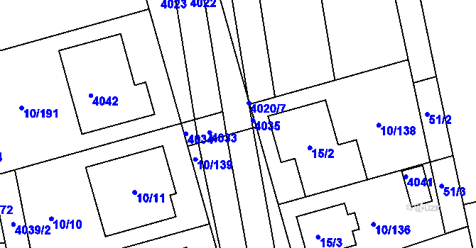 Parcela st. 10/200 v KÚ Ratíškovice, Katastrální mapa