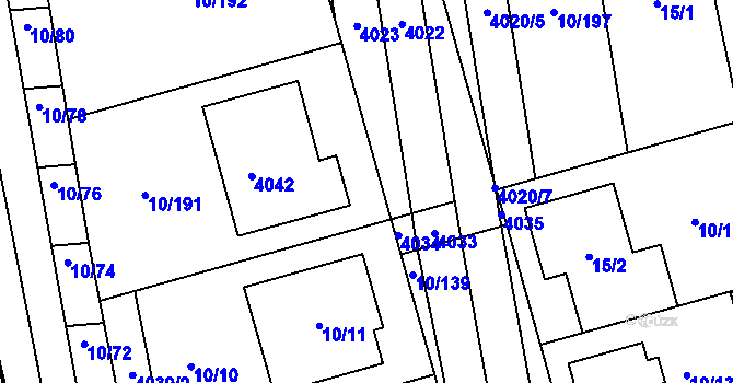 Parcela st. 10/203 v KÚ Ratíškovice, Katastrální mapa