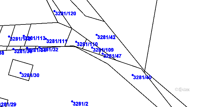 Parcela st. 3281/47 v KÚ Ratíškovice, Katastrální mapa