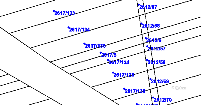 Parcela st. 2617/5 v KÚ Ratíškovice, Katastrální mapa