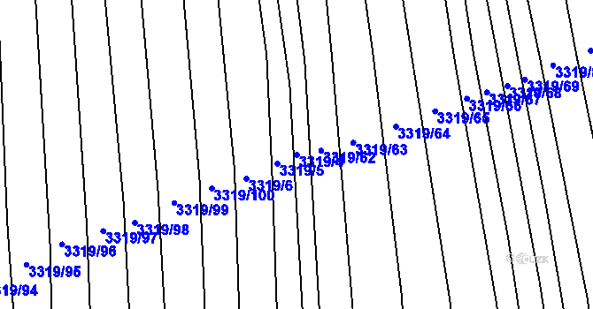 Parcela st. 3319/4 v KÚ Ratíškovice, Katastrální mapa