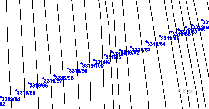 Parcela st. 3319/5 v KÚ Ratíškovice, Katastrální mapa