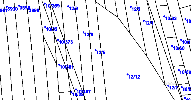 Parcela st. 12/6 v KÚ Ratíškovice, Katastrální mapa