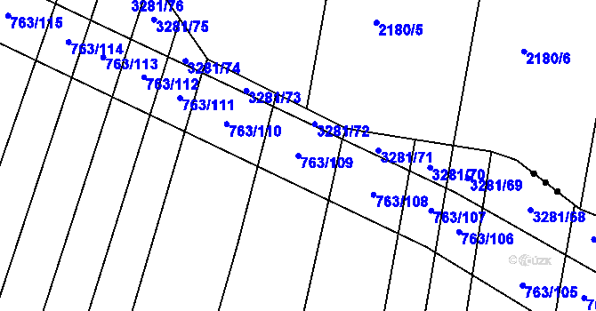 Parcela st. 763/109 v KÚ Ratíškovice, Katastrální mapa