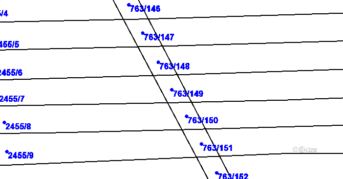 Parcela st. 763/149 v KÚ Ratíškovice, Katastrální mapa