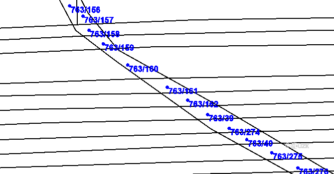 Parcela st. 763/161 v KÚ Ratíškovice, Katastrální mapa