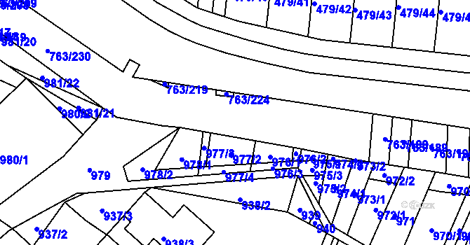 Parcela st. 763/184 v KÚ Ratíškovice, Katastrální mapa