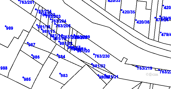 Parcela st. 763/211 v KÚ Ratíškovice, Katastrální mapa