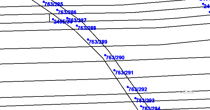 Parcela st. 763/290 v KÚ Ratíškovice, Katastrální mapa