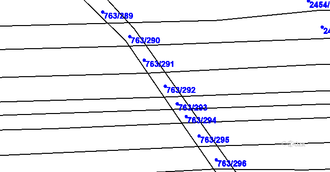 Parcela st. 763/292 v KÚ Ratíškovice, Katastrální mapa