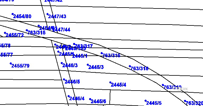 Parcela st. 763/316 v KÚ Ratíškovice, Katastrální mapa