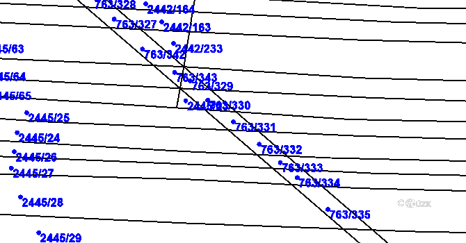 Parcela st. 763/331 v KÚ Ratíškovice, Katastrální mapa