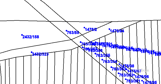 Parcela st. 763/348 v KÚ Ratíškovice, Katastrální mapa
