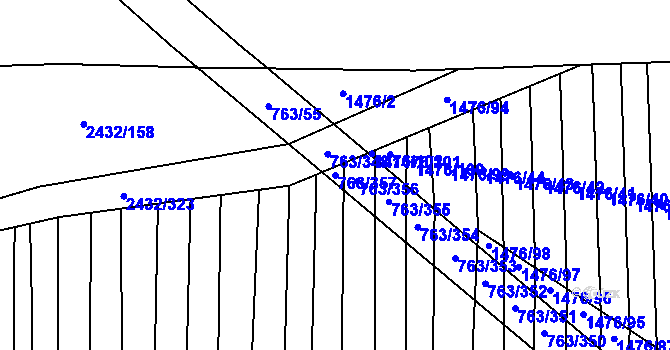 Parcela st. 763/357 v KÚ Ratíškovice, Katastrální mapa