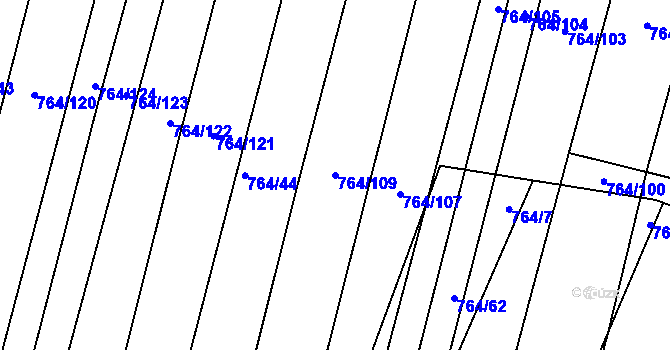 Parcela st. 764/109 v KÚ Ratíškovice, Katastrální mapa