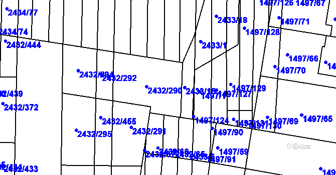 Parcela st. 2432/288 v KÚ Ratíškovice, Katastrální mapa