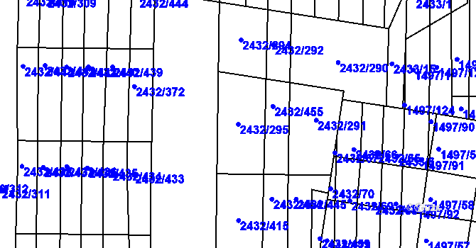 Parcela st. 2432/295 v KÚ Ratíškovice, Katastrální mapa