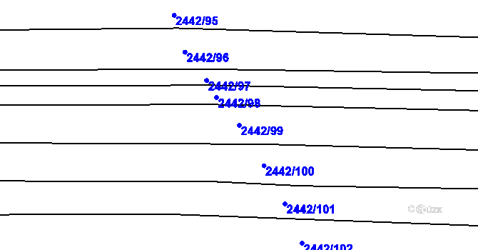 Parcela st. 2442/99 v KÚ Ratíškovice, Katastrální mapa