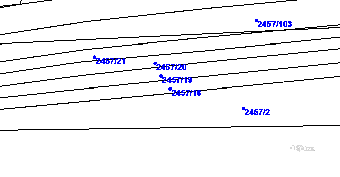 Parcela st. 2457/18 v KÚ Ratíškovice, Katastrální mapa