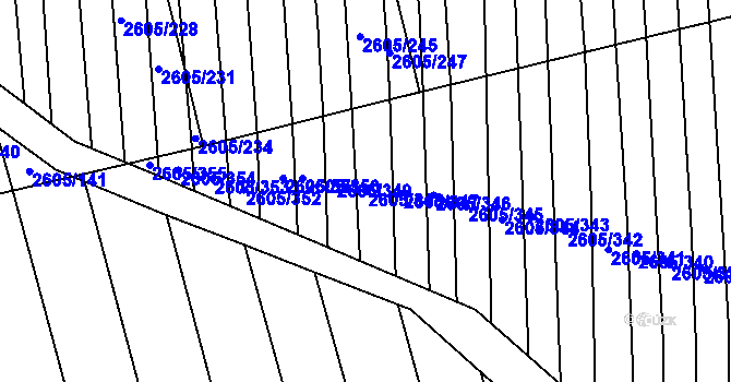 Parcela st. 2605/348 v KÚ Ratíškovice, Katastrální mapa