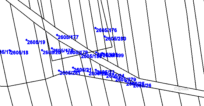 Parcela st. 2620/499 v KÚ Ratíškovice, Katastrální mapa