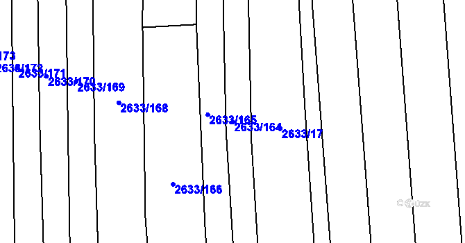 Parcela st. 2633/164 v KÚ Ratíškovice, Katastrální mapa