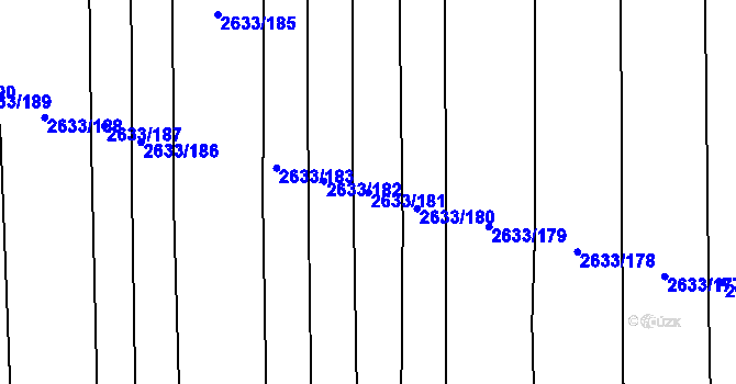 Parcela st. 2633/181 v KÚ Ratíškovice, Katastrální mapa
