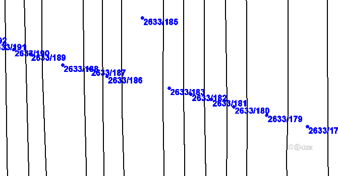 Parcela st. 2633/183 v KÚ Ratíškovice, Katastrální mapa