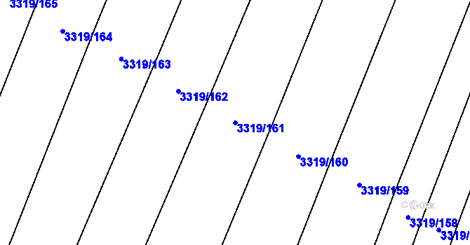 Parcela st. 3319/161 v KÚ Ratíškovice, Katastrální mapa