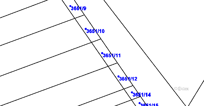 Parcela st. 3651/11 v KÚ Ratíškovice, Katastrální mapa