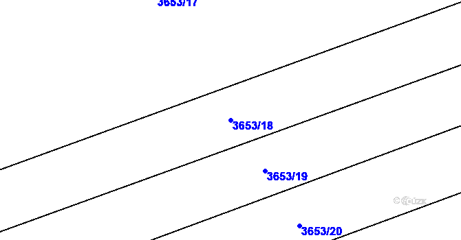 Parcela st. 3653/18 v KÚ Ratíškovice, Katastrální mapa