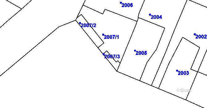 Parcela st. 2007/3 v KÚ Ratíškovice, Katastrální mapa