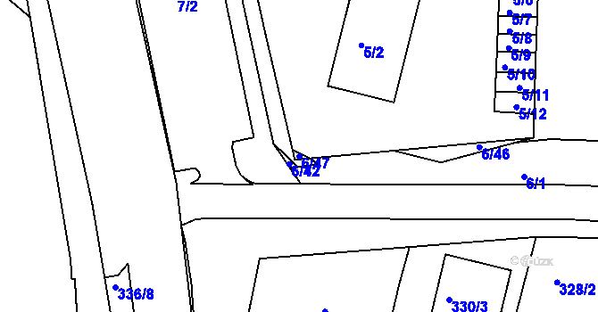 Parcela st. 6/47 v KÚ Ratíškovice, Katastrální mapa
