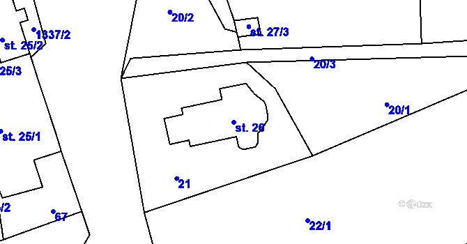 Parcela st. 26 v KÚ Ratměřice, Katastrální mapa
