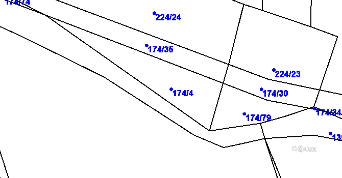 Parcela st. 174/4 v KÚ Ratměřice, Katastrální mapa