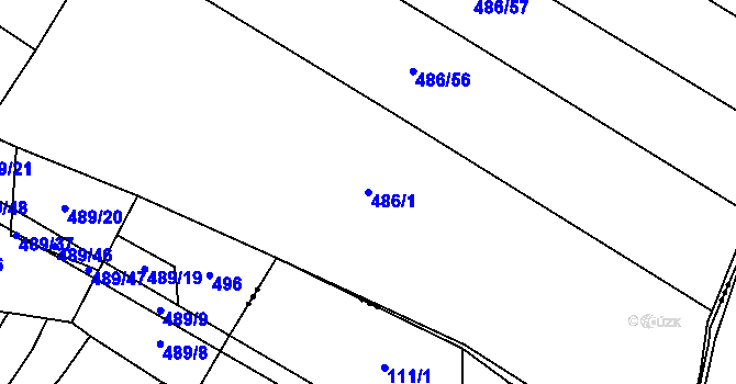 Parcela st. 486/1 v KÚ Ratměřice, Katastrální mapa