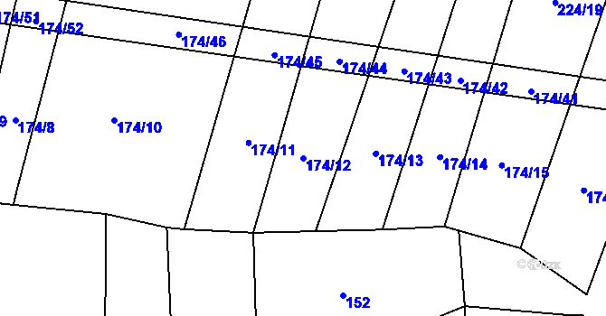 Parcela st. 174/12 v KÚ Ratměřice, Katastrální mapa