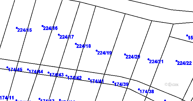Parcela st. 224/19 v KÚ Ratměřice, Katastrální mapa