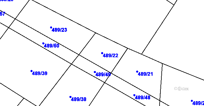 Parcela st. 489/22 v KÚ Ratměřice, Katastrální mapa