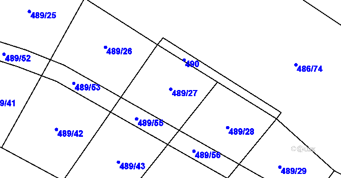 Parcela st. 489/27 v KÚ Ratměřice, Katastrální mapa