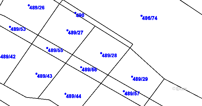 Parcela st. 489/28 v KÚ Ratměřice, Katastrální mapa