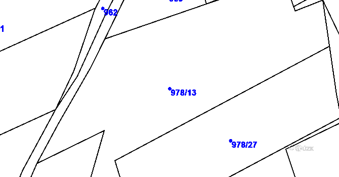 Parcela st. 978/13 v KÚ Ratměřice, Katastrální mapa
