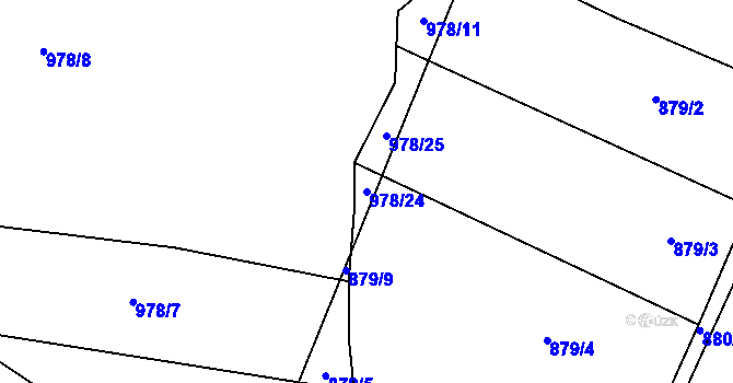 Parcela st. 978/24 v KÚ Ratměřice, Katastrální mapa