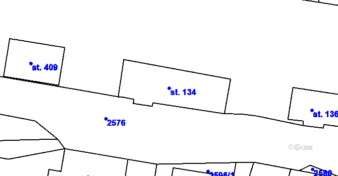 Parcela st. 134 v KÚ Střítež u Kaplice, Katastrální mapa