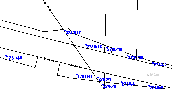 Parcela st. 2730/18 v KÚ Střítež u Kaplice, Katastrální mapa