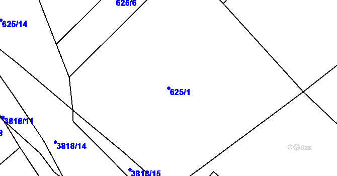 Parcela st. 625/1 v KÚ Razová, Katastrální mapa