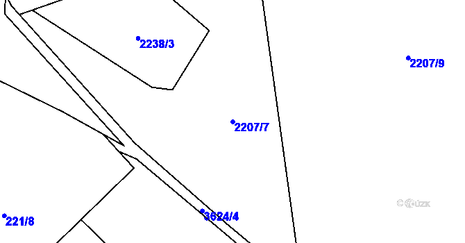 Parcela st. 2207/7 v KÚ Razová, Katastrální mapa